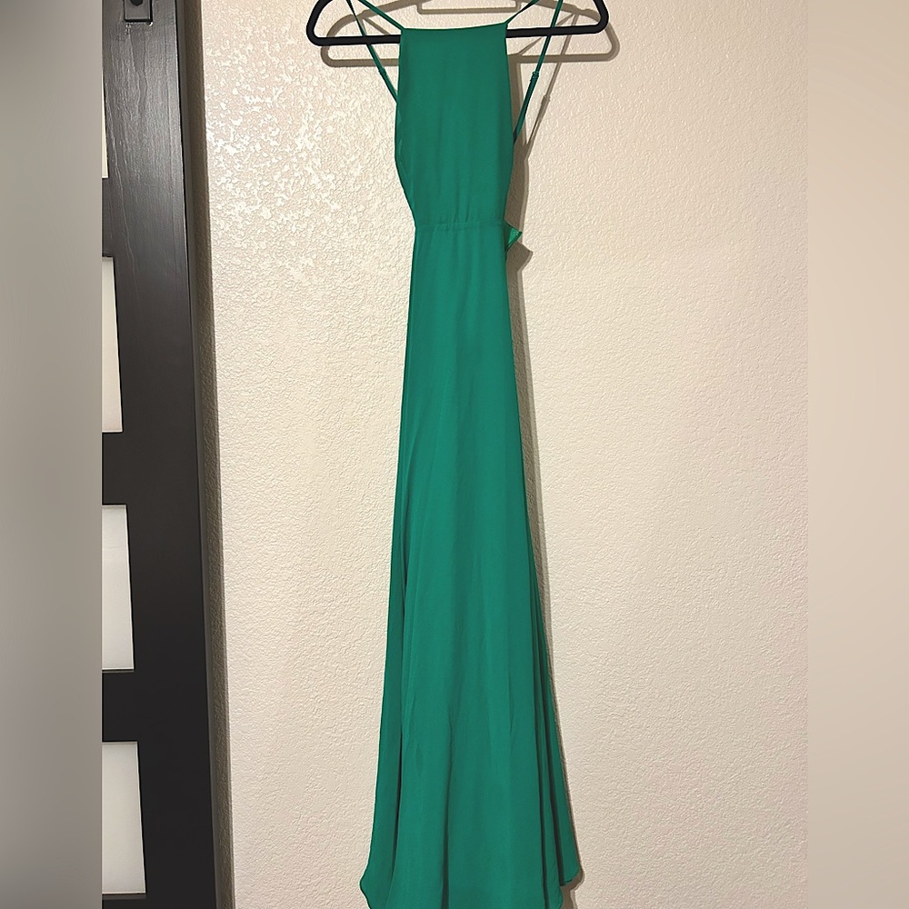 Lulus Emerald Green backless gown. Worn once!